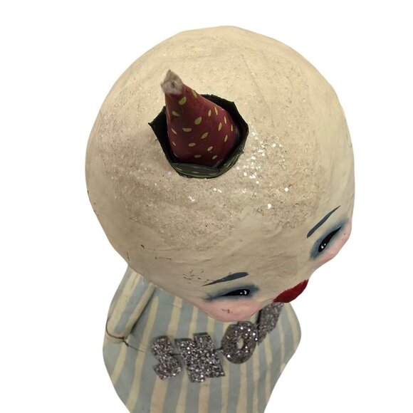 12" Virginia Betourne for Bethany Lowe Snowman Clown Hat Figurine - Picture 9 of 9